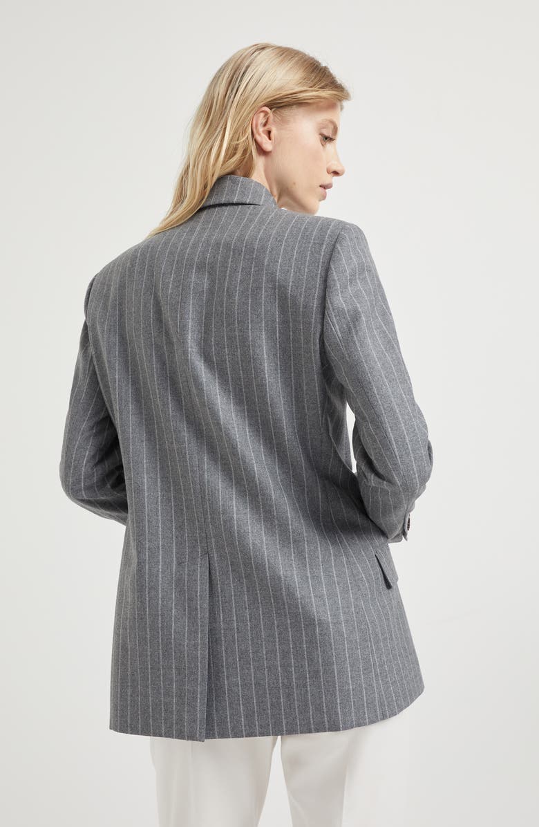 Brunello Cucinelli Moulinè chalk stripe blazer, Alternate, color,