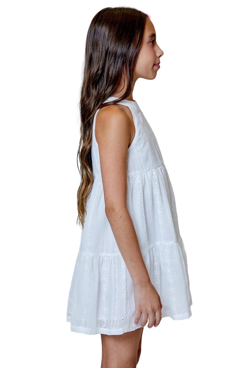 KIds' Embroidered Sleeveless Dress, Alternate, color, WHITE