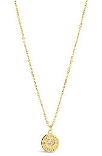 Sterling Forever Pavé Cubic Zirconia Heart Charm Necklace