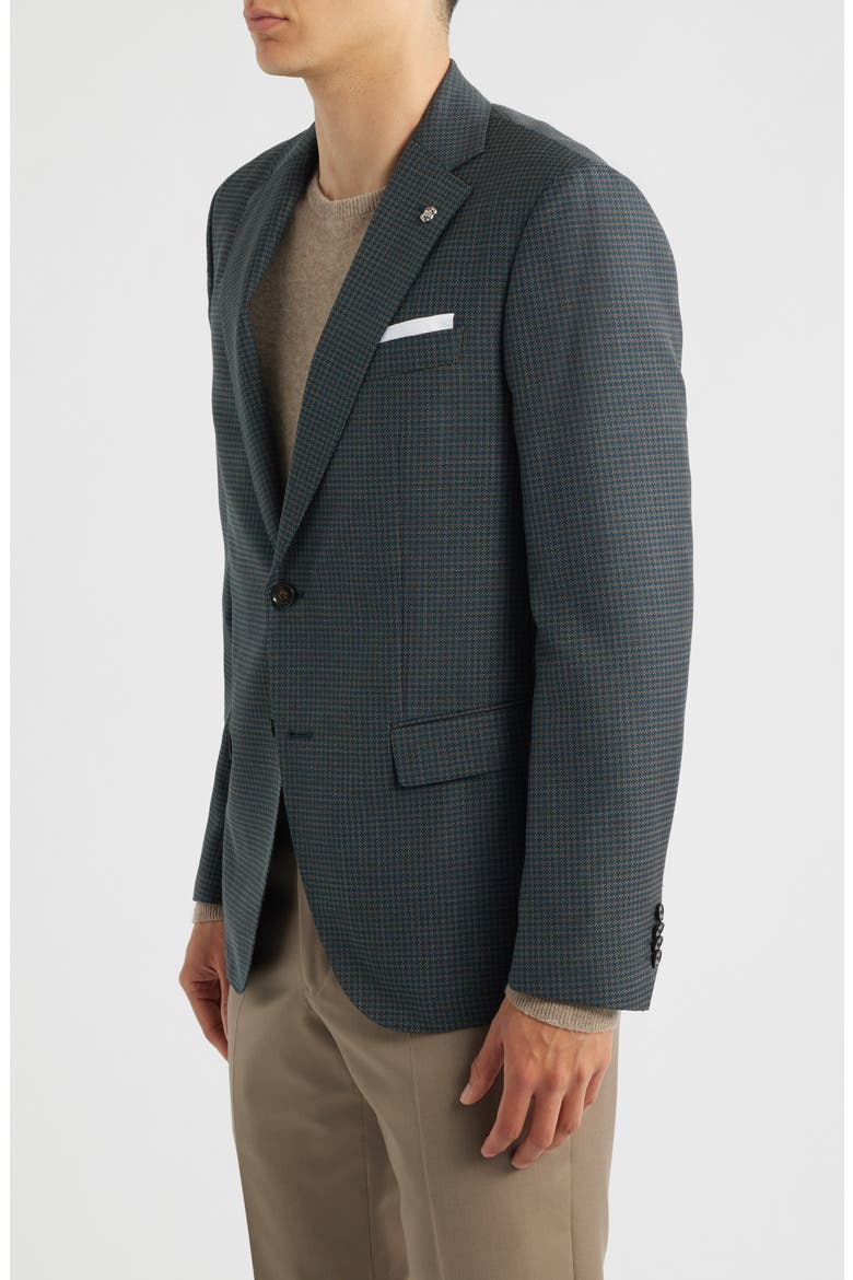 Hutson Slim Fit Dark Green Microcheck Virgin Wool Suit, Alternate, color, GREEN / TAN