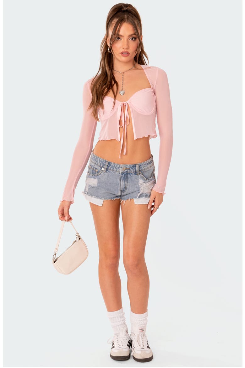 Sheer Mesh Crop Top, Alternate, color, LIGHT-PINK