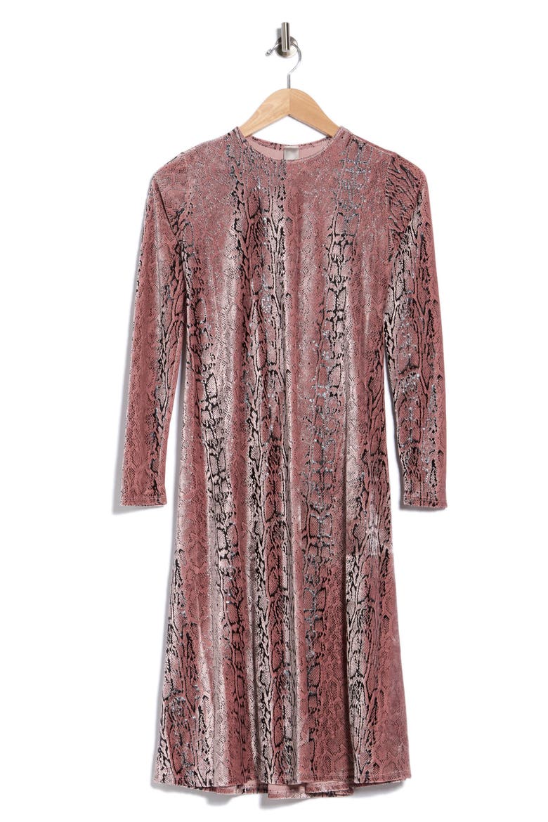 Long Sleeve Dress, Main, color, DARK MAUVE