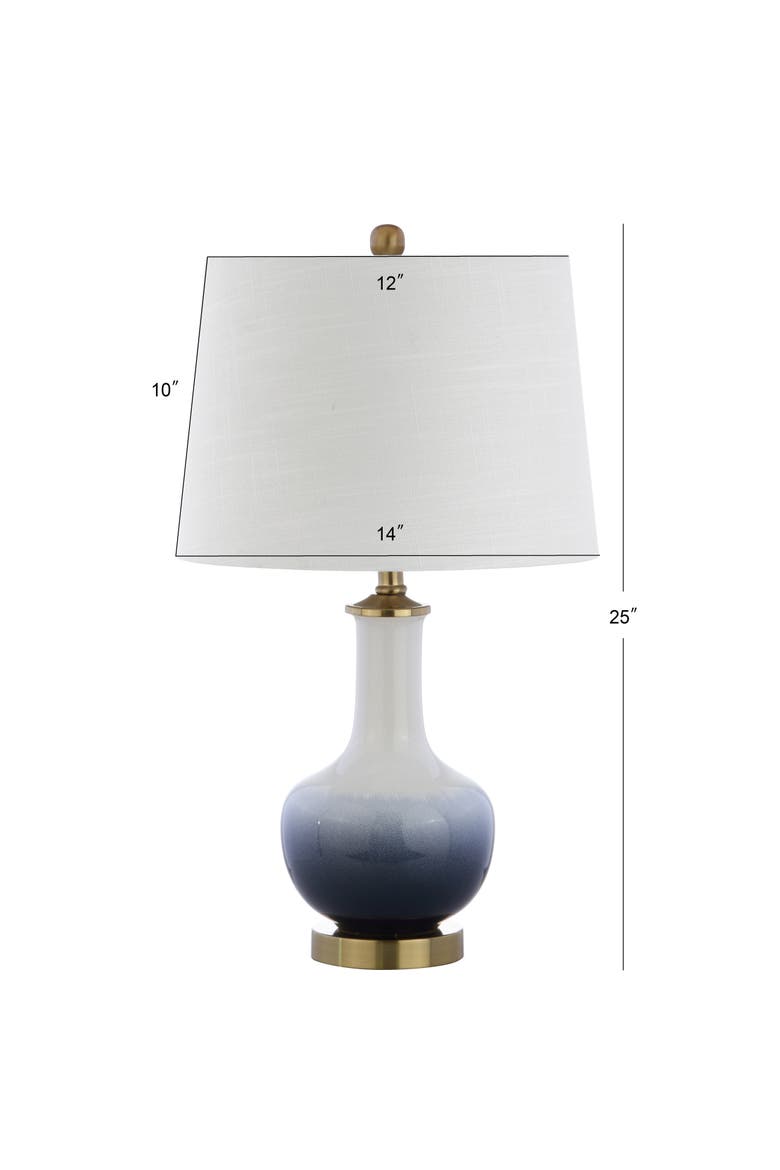 Gradient Ceramic/Brass LED Table Lamp, Alternate, color, White/Navy