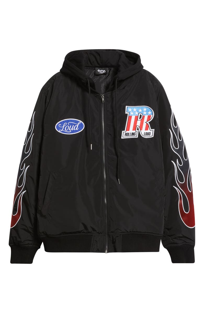 Rolling Loud Starting Line Flight Jacket, Alternate, color, Black