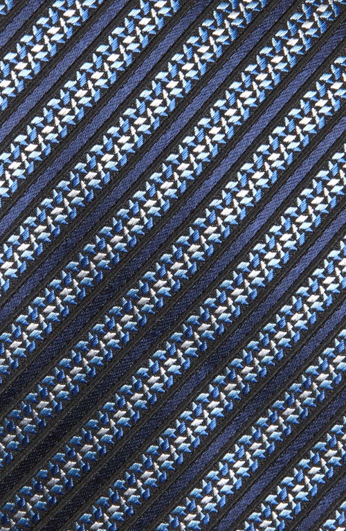 Zegna Ties Stripe Silk Tie In Blue