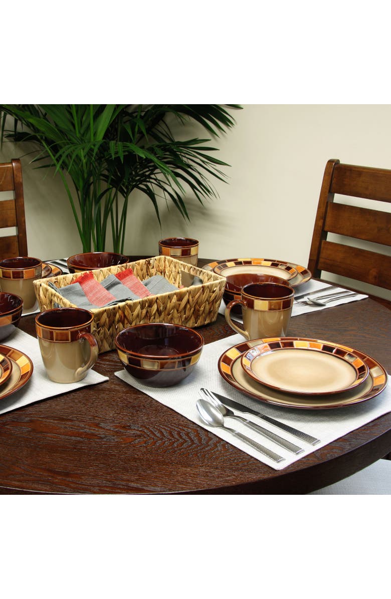 Gibson Elite Casa Estebana 16 pc Dinnerware Set, Alternate, color, Red