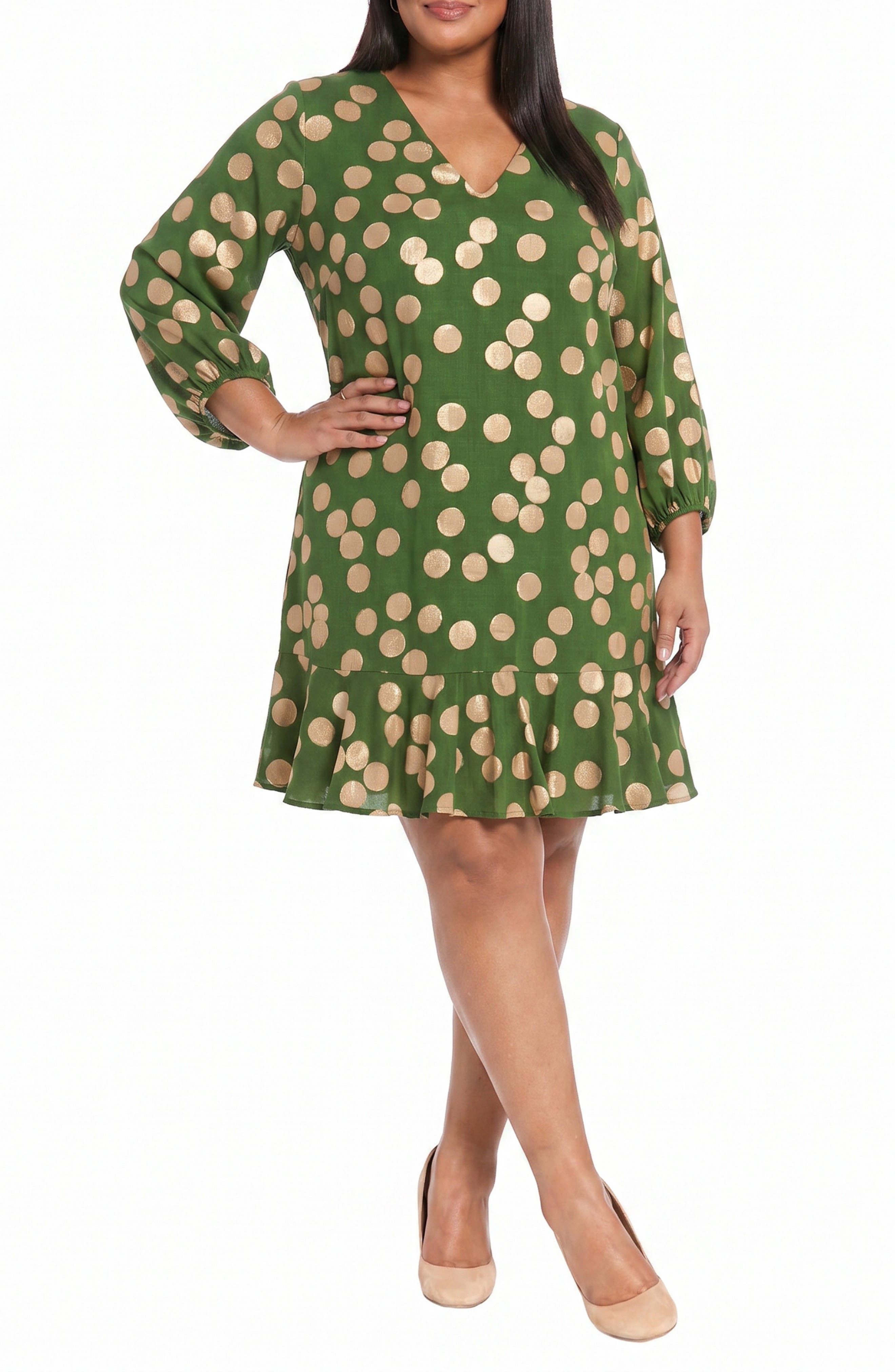 High-Low Flounce Hem Shift Dress