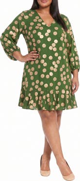 London Times High-Low Flounce Hem Shift Dress
