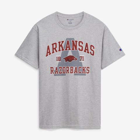 Men's Champion Heather Gray Arkansas Razorbacks Varsity T-Shirt