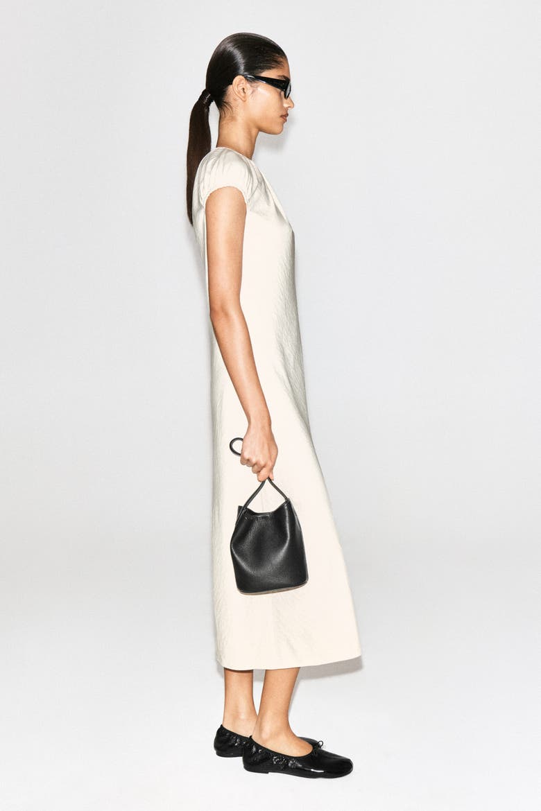 Gathered Midi Dress, Alternate, color, IVORY