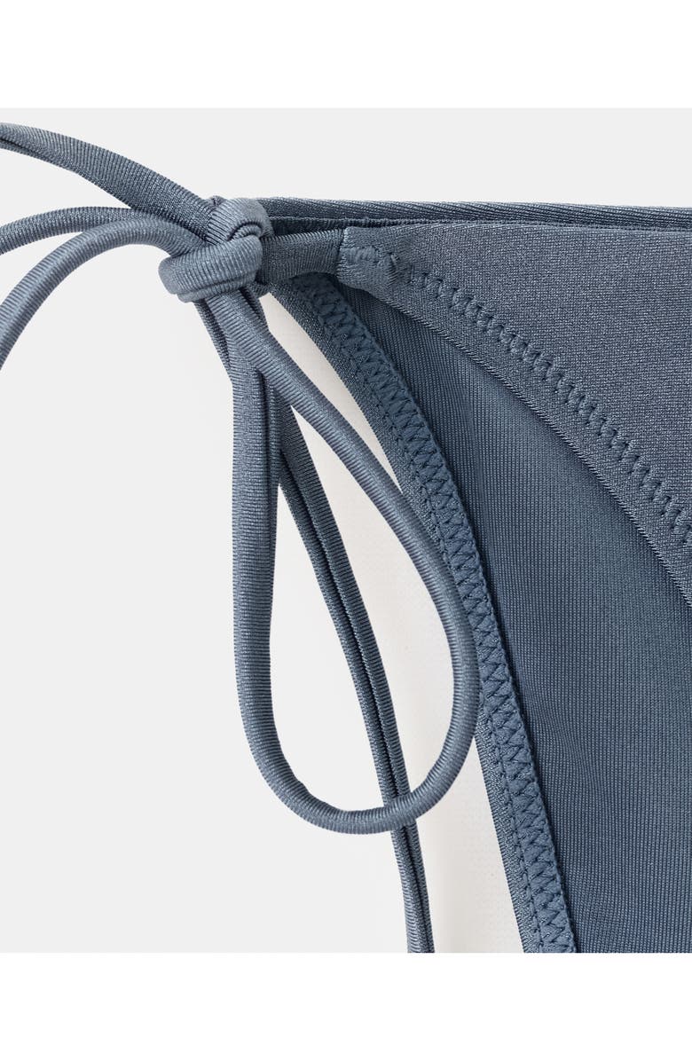 MANGO Side Tie Bikini Bottoms, Alternate, color, Blue