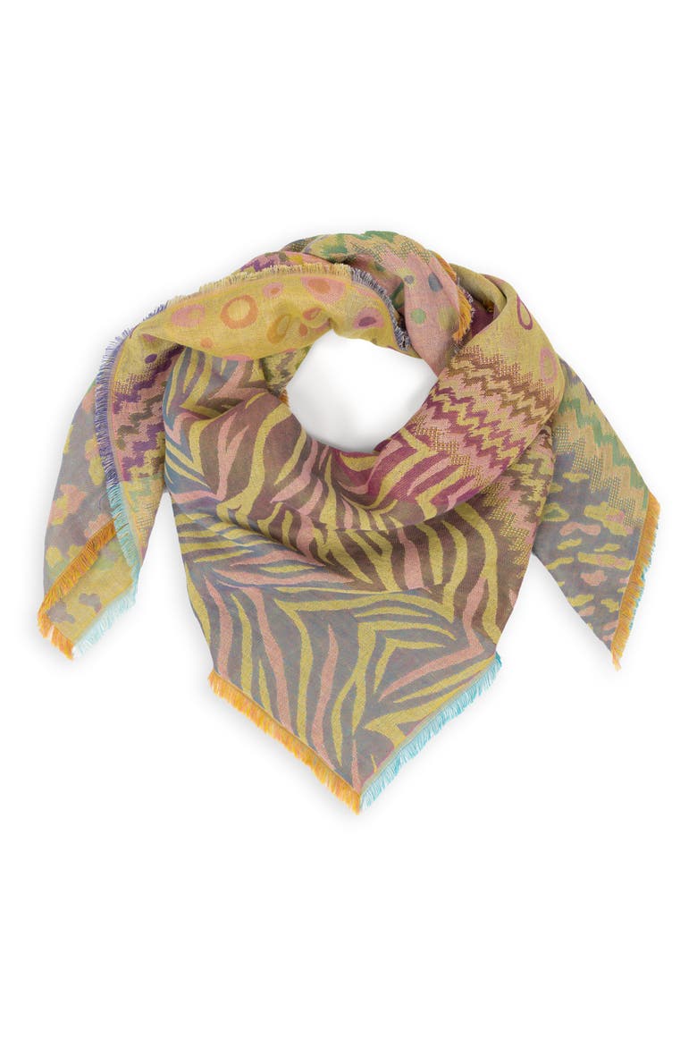 Mixed Animal Pattern Scarf, Alternate, color, MULTI PINK