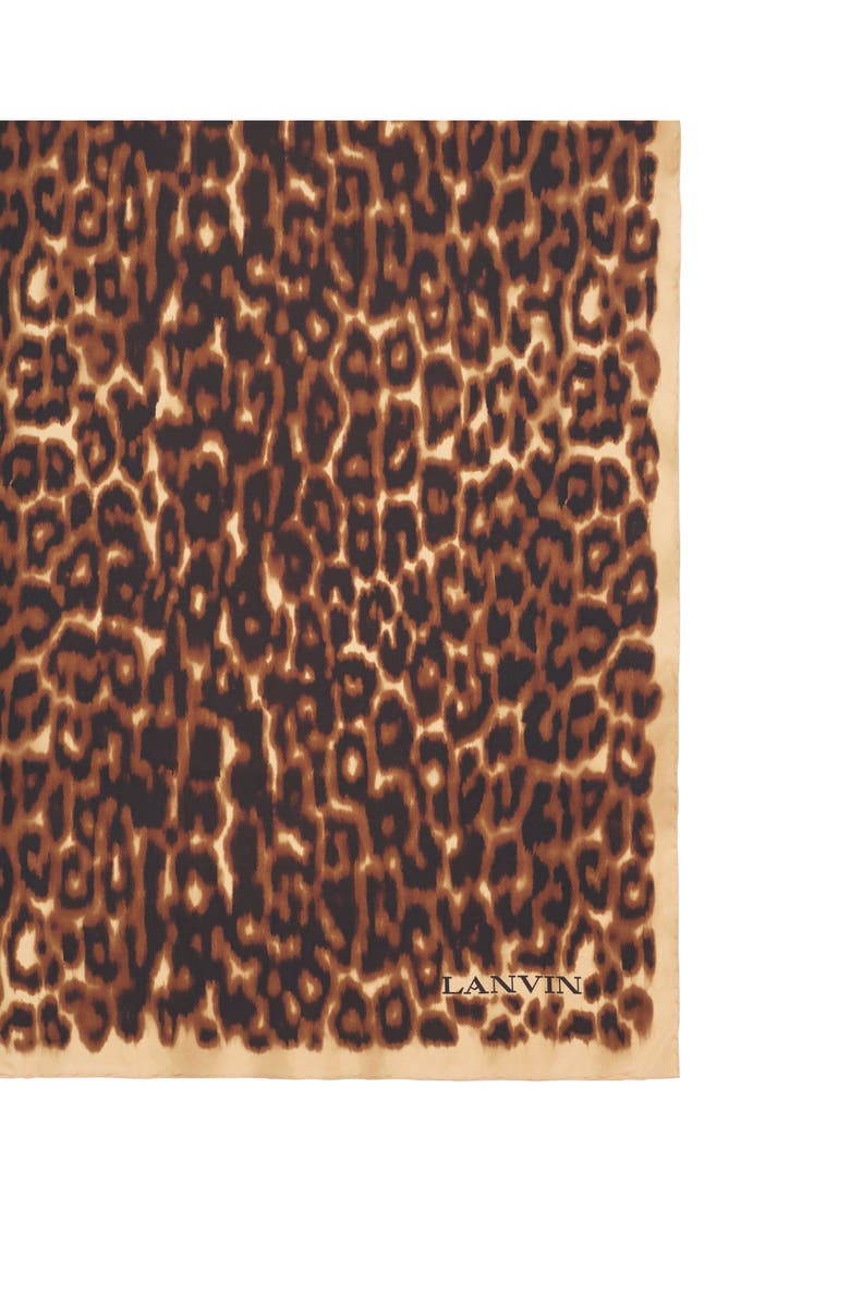 Lanvin Leopard Print Silk Scarf, Alternate, color, 