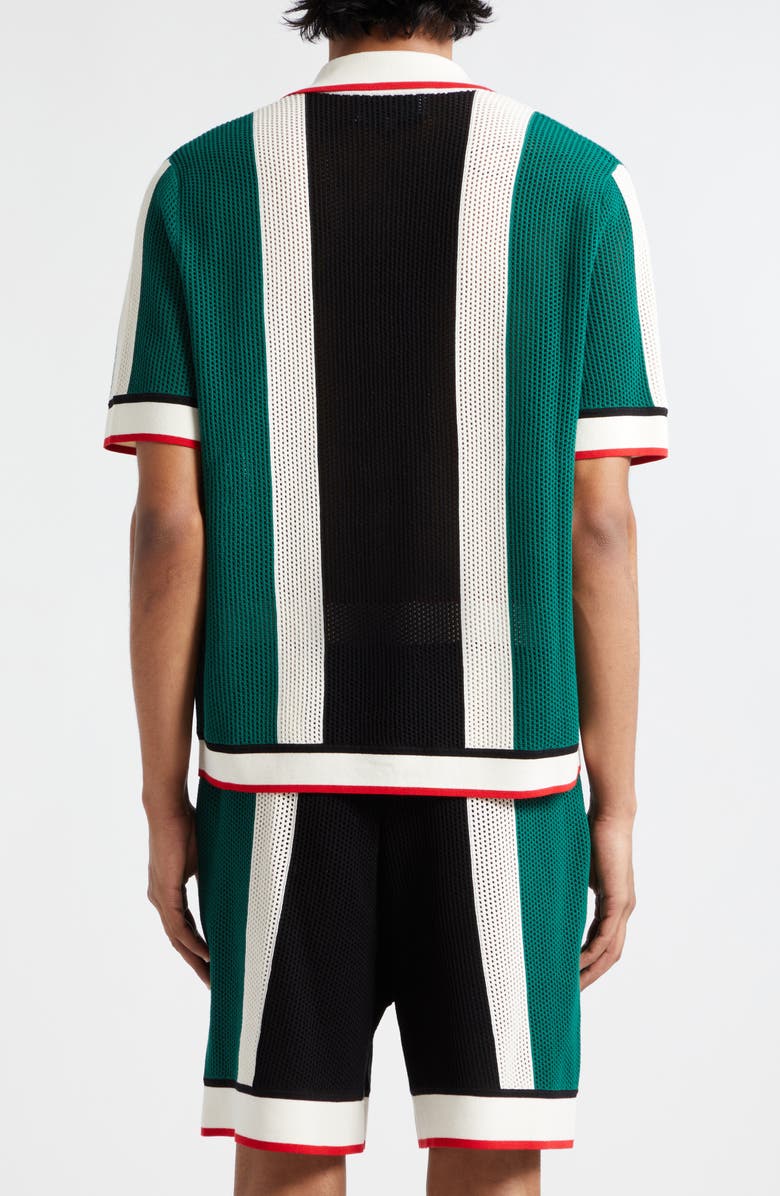 Casablanca Stripe Mesh Camp Shirt, Alternate, color, 