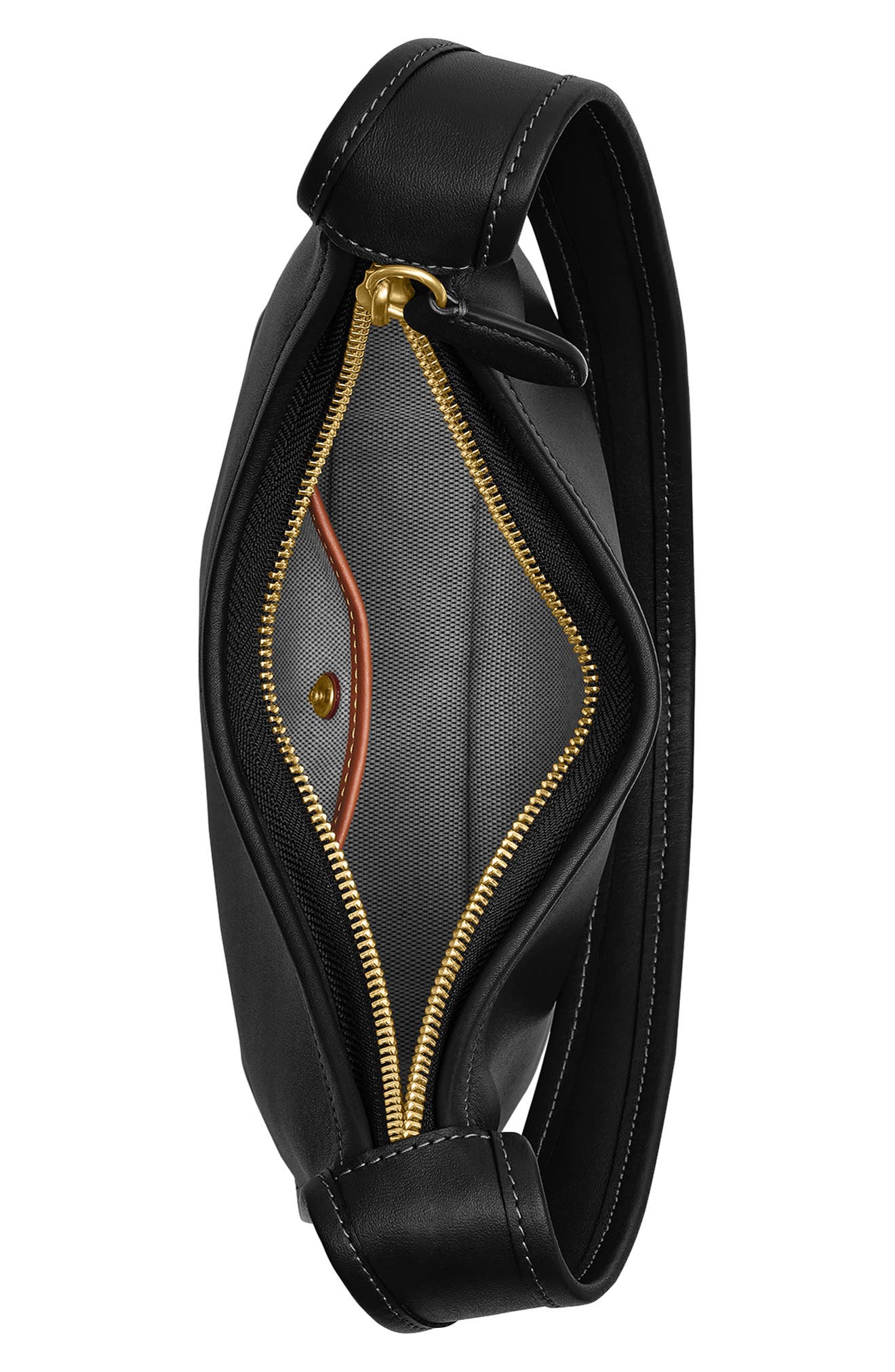 COACH The Coach Originals Glovetanned Leather Curve Zip Bag, Alternate, color, 