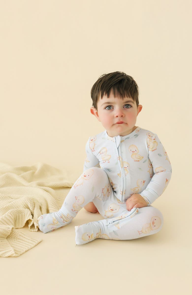 Posh Peanut Edwin Convertible Zip Footie, Alternate, color, Blue