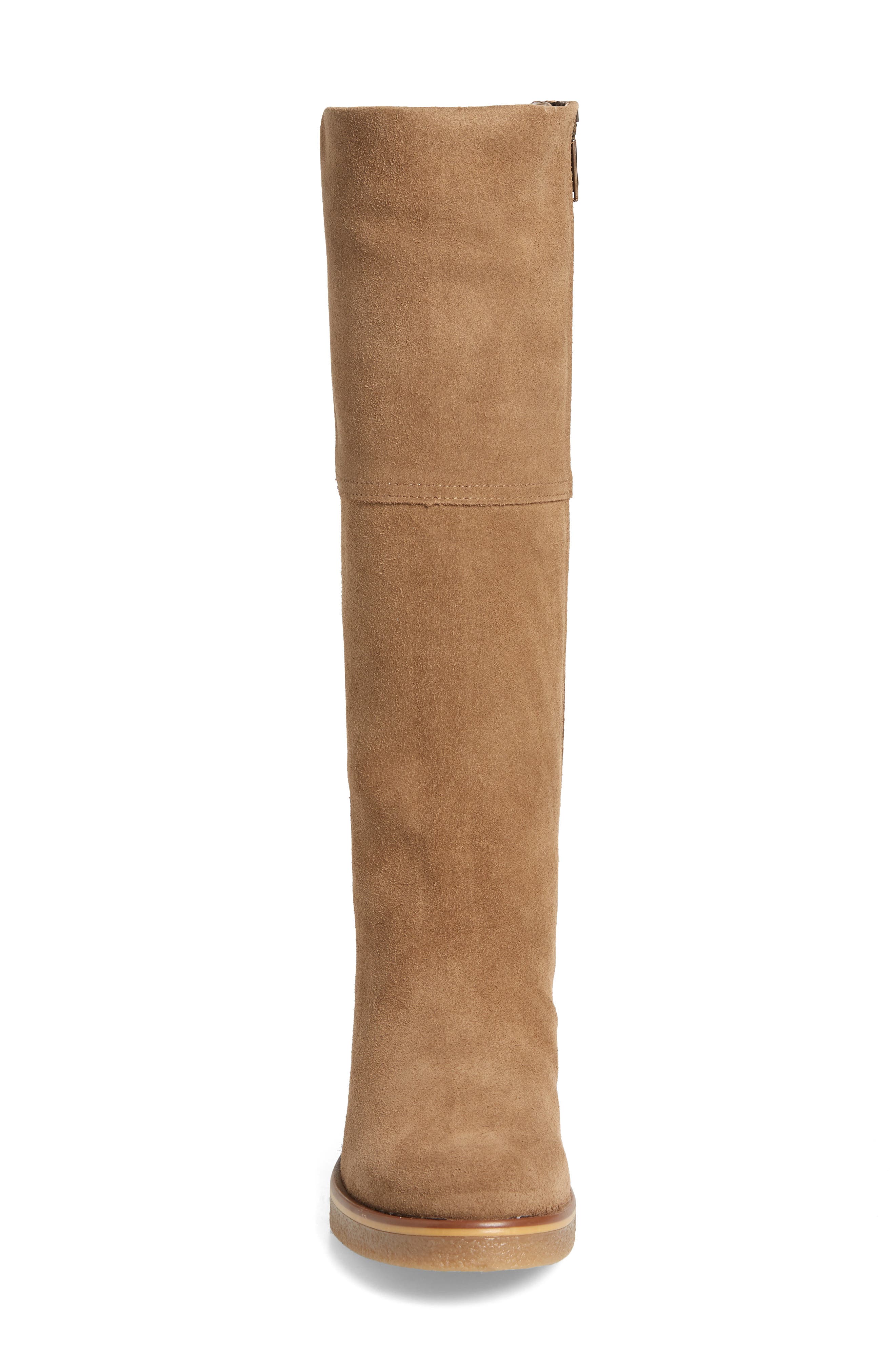 Lana Waterproof Knee High Boot, Alternate, color, MUSHROOM SUEDE