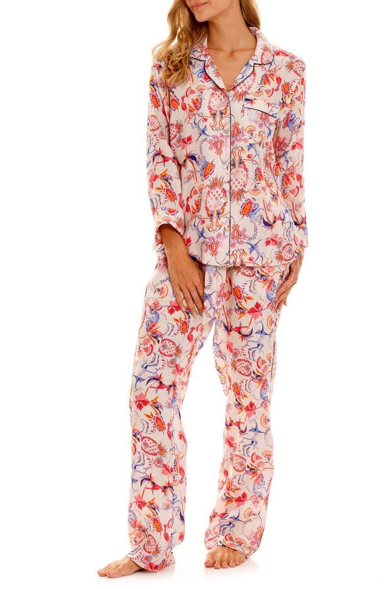 The Lazy Poet Emma Wild Rafiki Linen Pajamas, Main, color, 
