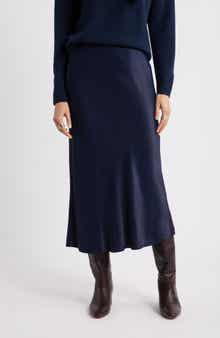Nordstrom Bias Cut Satin Skirt