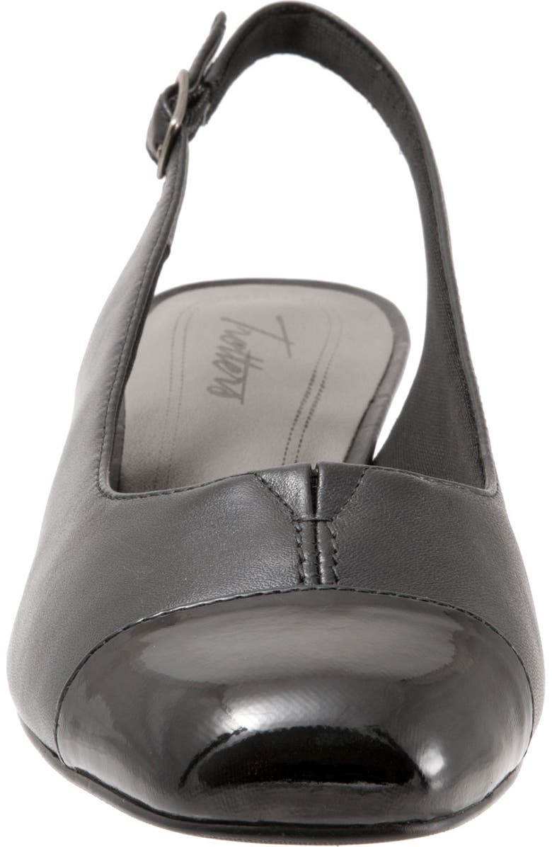 Trotters 'Dea' Slingback, Alternate, color, Black Leather / Black Patent