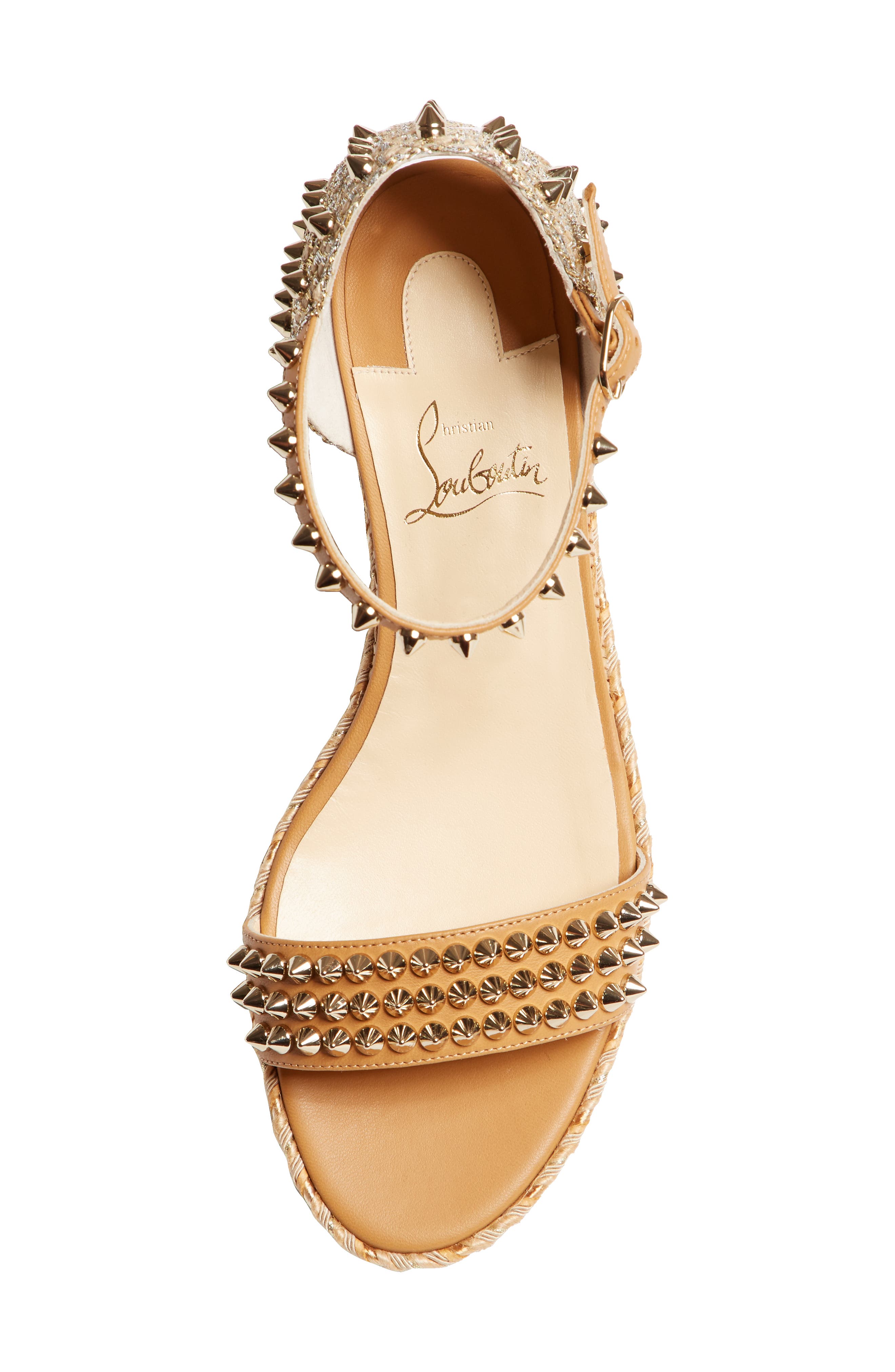 Christian Louboutin Madmonica Spike Wedge Sandal, Alternate, color, 
