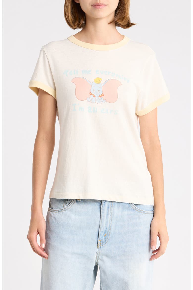 '60s Slim Dumbo Graphic Ringer Tee, Main, color, VINTWHITSHOR