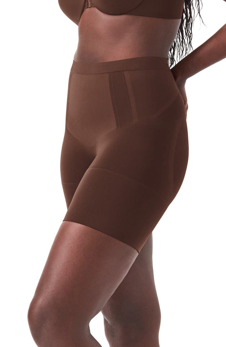 SPANX<sup>®</sup> SPANXsculpt<sup>™</sup> OnCore Mid Thigh Shorts, Alternate, color, Chestnut Brown