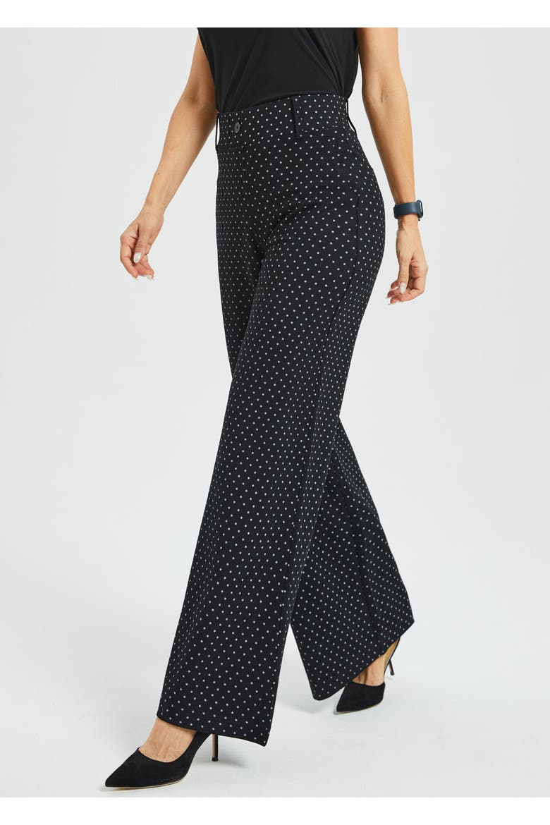 Classic High Waist DPYP Dress Pant Yoga Pants Wide Leg, Alternate, color, Black White Star