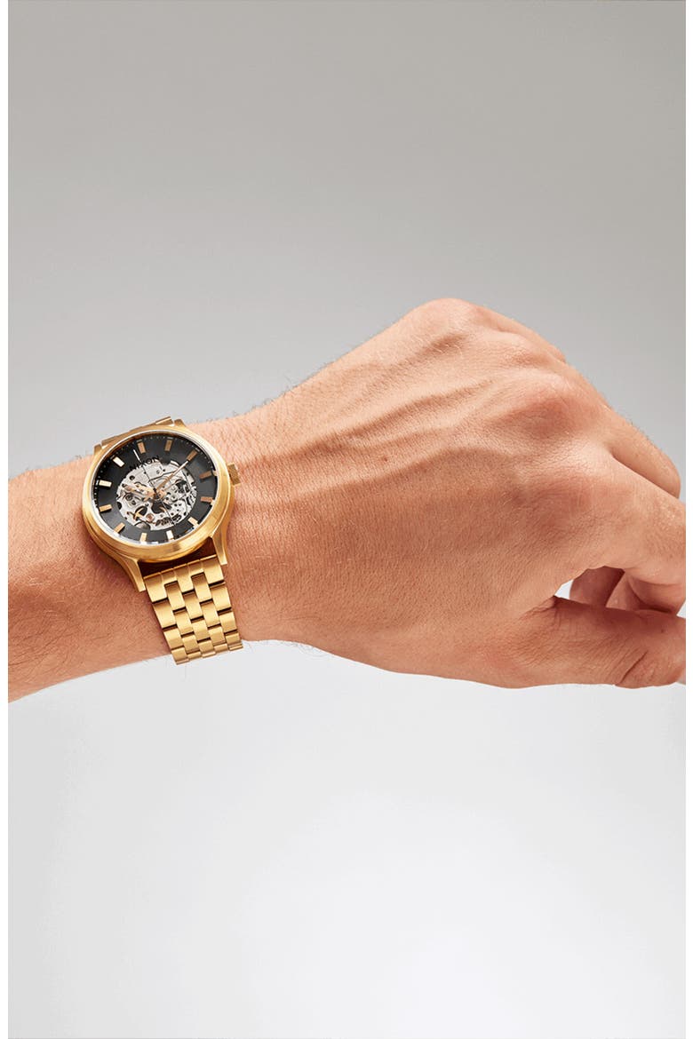 Spectra Automatic Bracelet Watch, 40mm, Alternate, color, BLACK / GOLD