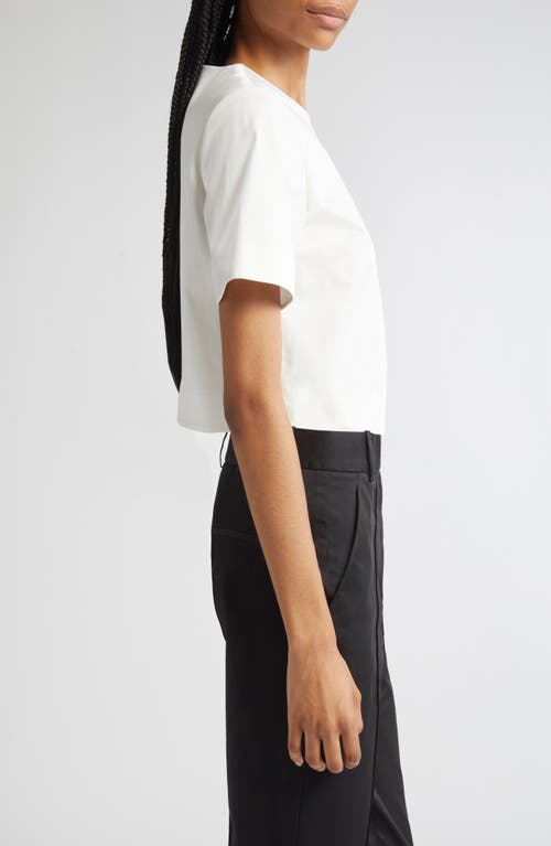 Partow Tori Stretch Cotton Crop Top In White