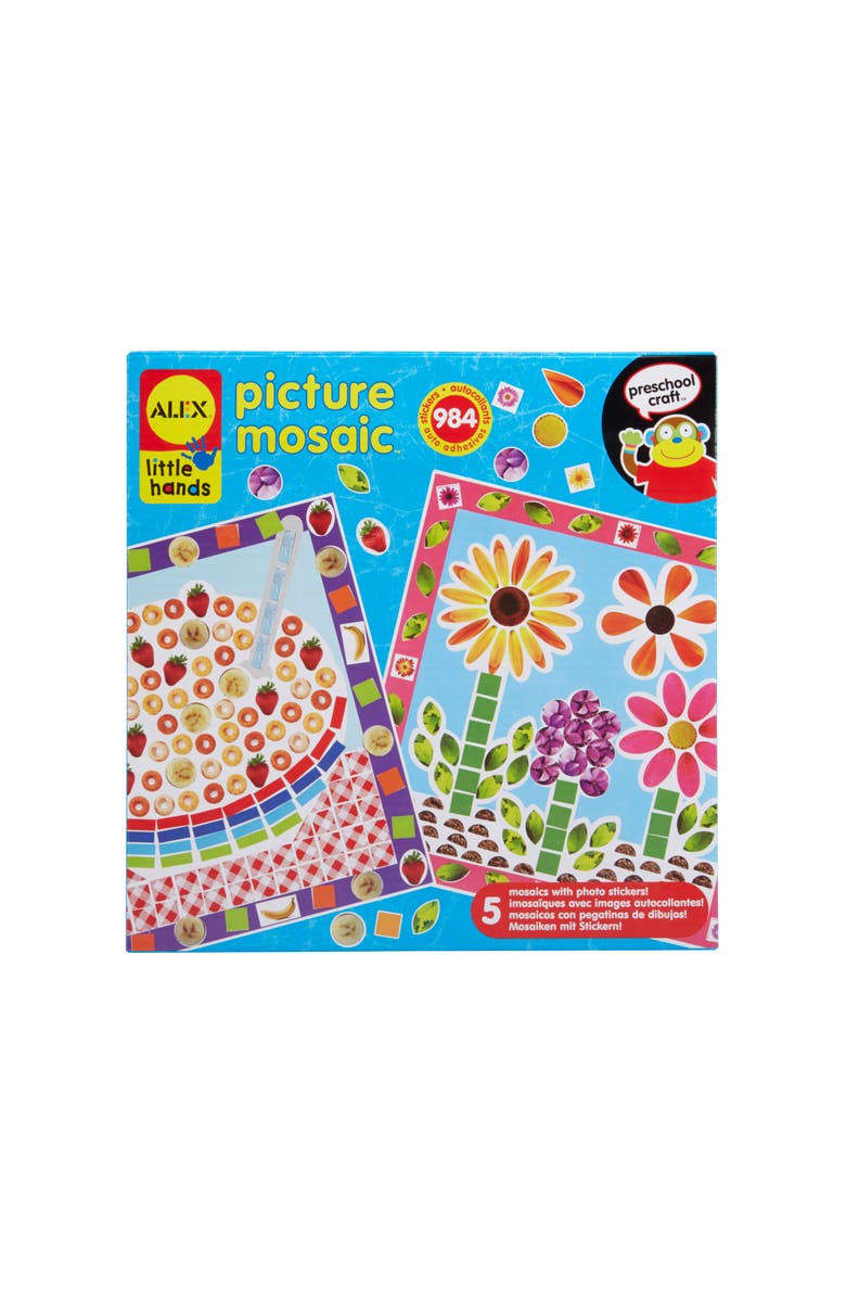 Alex Toys Little Hands Picture Mosaic Art and Craft Activity Kit, Ages 4+, Main, color, Multicolored