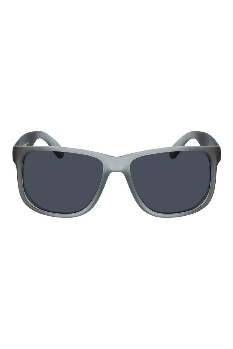 55mm Polarized Matte Square Sunglasses, Main, color, MATTE GREY FADE