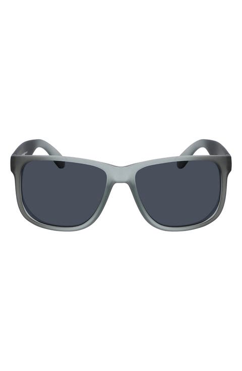 55mm Polarized Matte Square Sunglasses