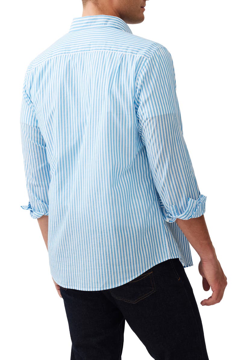 Rodd & Gunn Ferry Landing Sports Fit Stripe Button-Up Shirt, Alternate, color, Azure