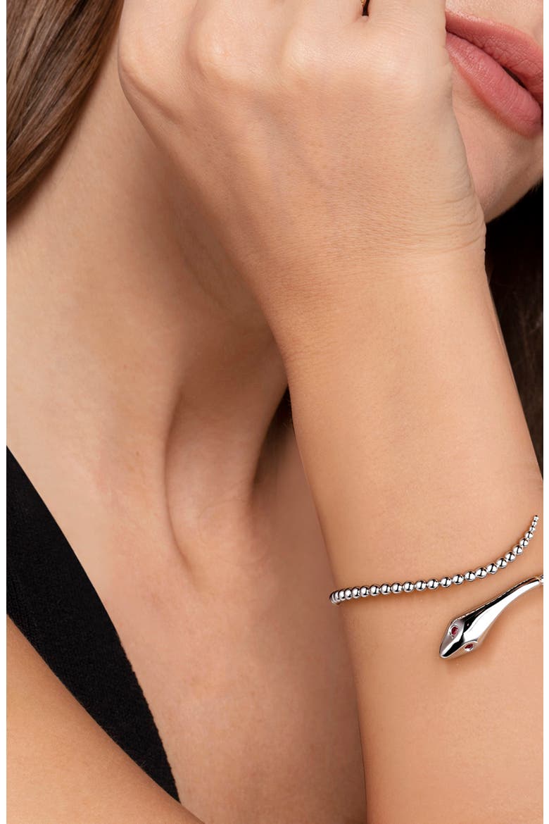 Ruby Snake Bujukan Bypass Bracelet, Main, color, STERLING SILVER
