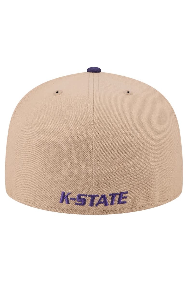 Men's New Era  Khaki Kansas State Wildcats Two-Tone 59FIFTY Fitted Hat, Alternate, color, Khaki