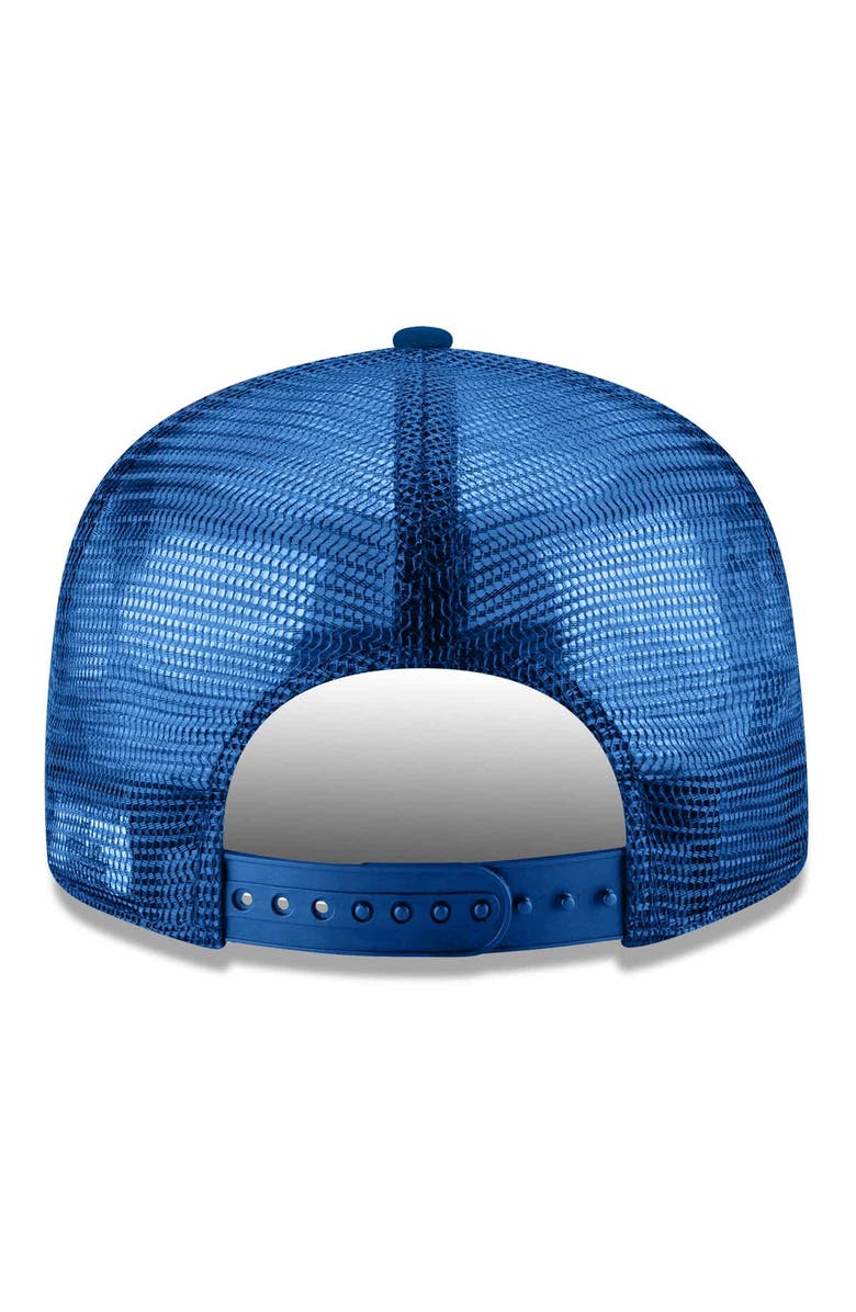 New Era Men's New Era Blue New York Knicks Core Logo Meshback 9FIFTY Snapback Hat, Alternate, color, Blue