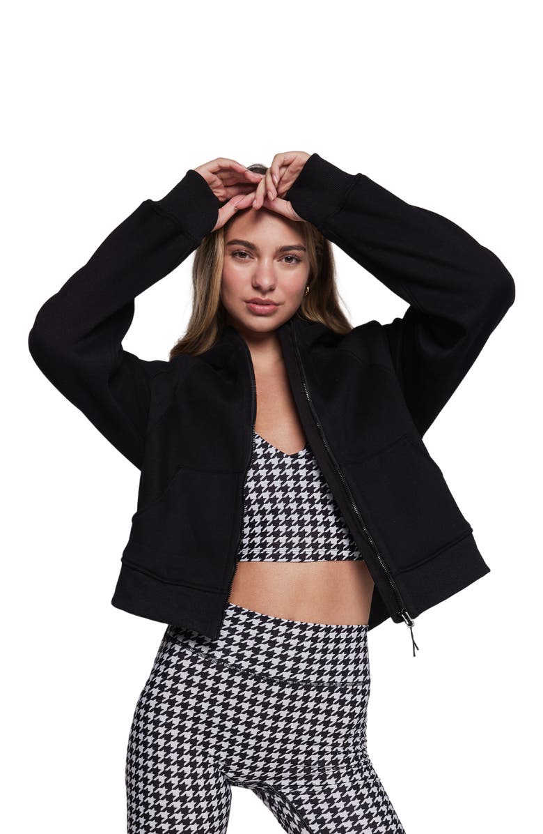 Rebody Active Effortless Fleece Full Zip Hoodie, Alternate, color, Black