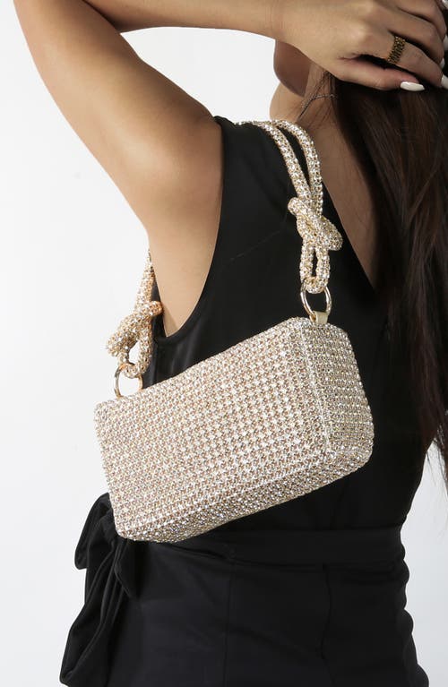 Berness Rhinestone Rectangular Shoulder Bag In Gold
