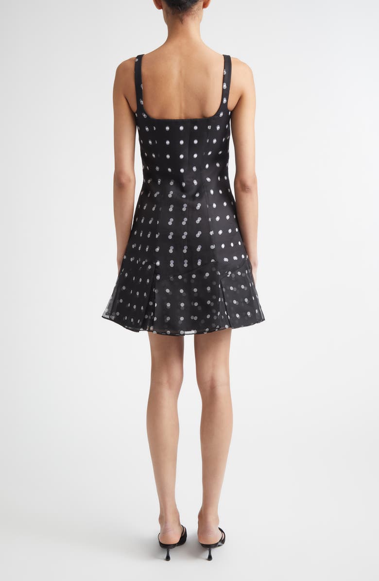 Emilia Wickstead Jueelee Layered Silk Organza Minidress, Alternate, color, Black Polka Dot