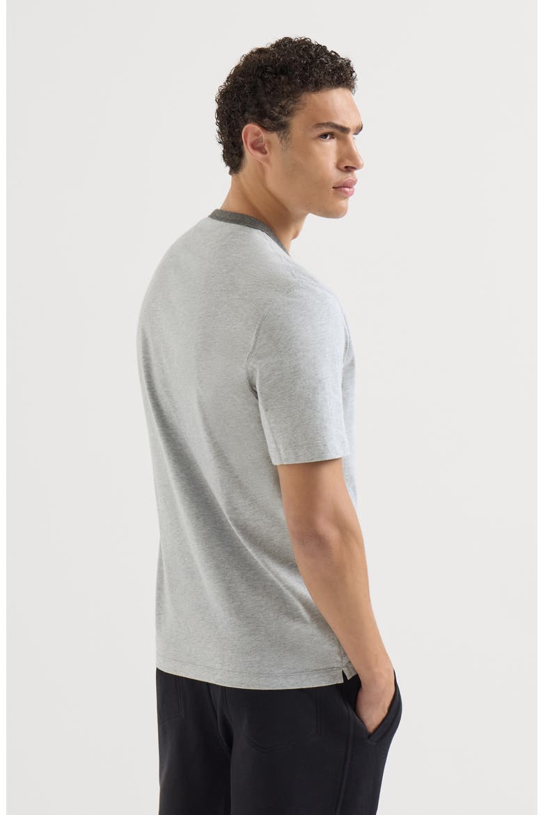 Cotton jersey crew neck T-shirt with print, Alternate, color, Grey