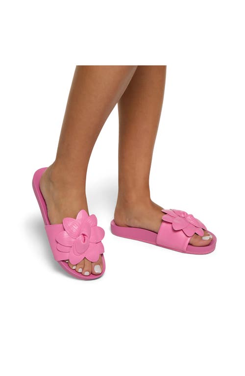 Roxy Flower Girl Slide Sandal In Medium Pink