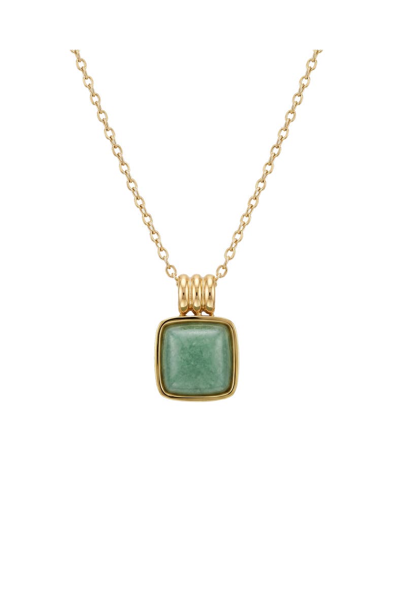 Puzzle Square Jade stone pendant necklace, Main, color, Bright green