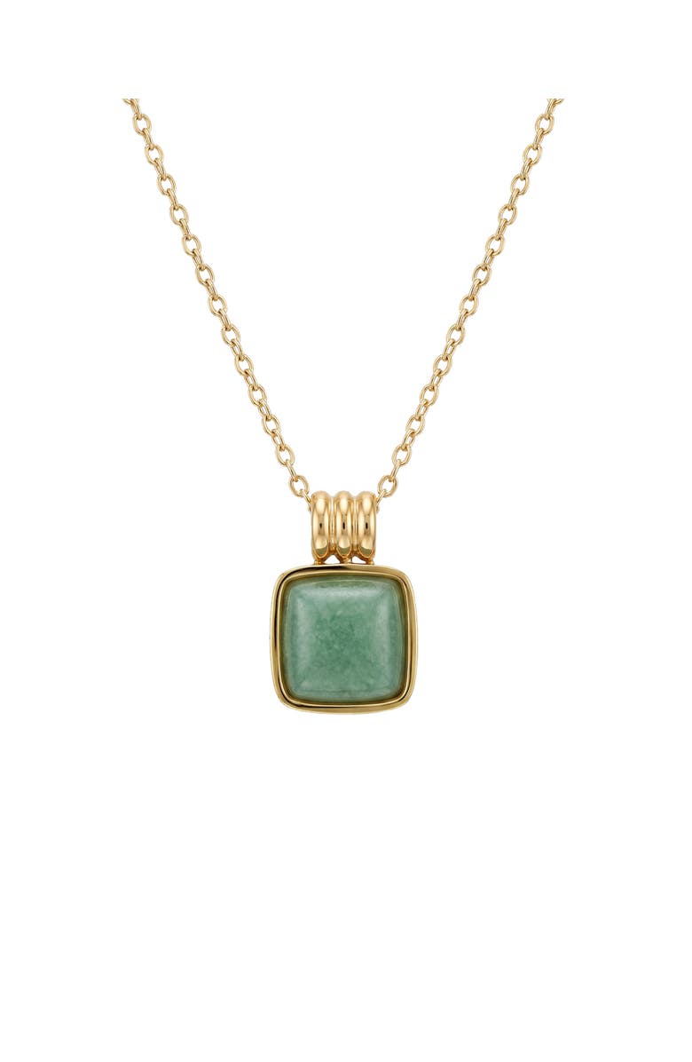 seree Puzzle Square Jade stone pendant necklace, Main, color, Bright Green