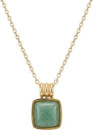 seree Puzzle Jade-Green Aventurine Pendant Necklace in Square