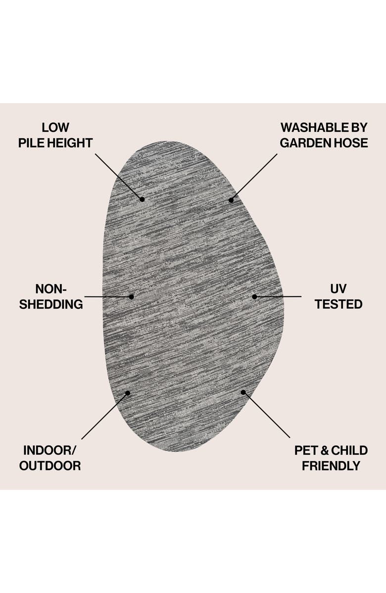 JONATHAN Y Callan Modern Rustic Abstract Indoor/Outdoor Shaped Area Rug, Alternate, color, Gray/Black