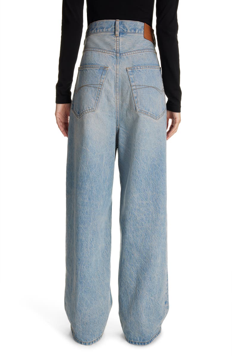 Balenciaga Baggy Straight Leg Jeans, Alternate, color, Light Indigo/ Madder