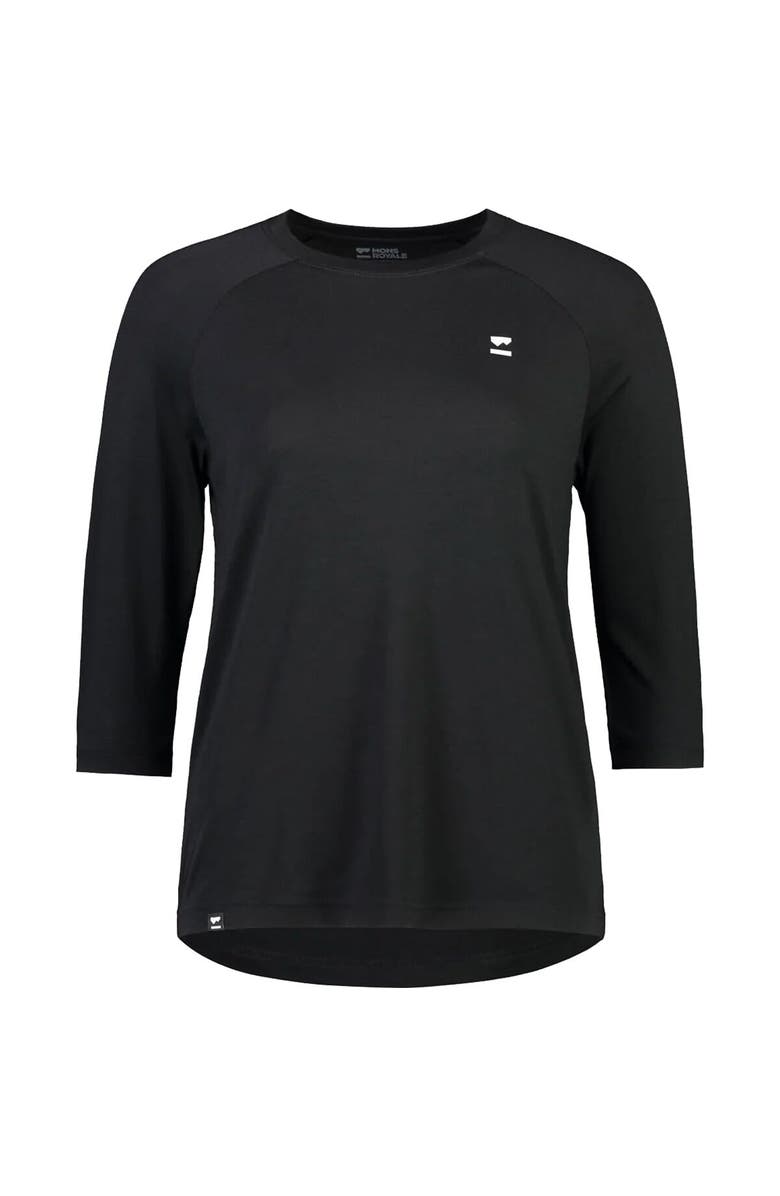 Mons Royale Tarn Merino Shift Raglan 3/4 Sleeve - Women's, Alternate, color, Black/Black