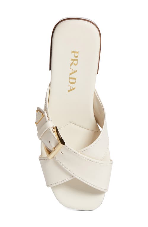 Prada Square Toe Flat Sandal In Neutral