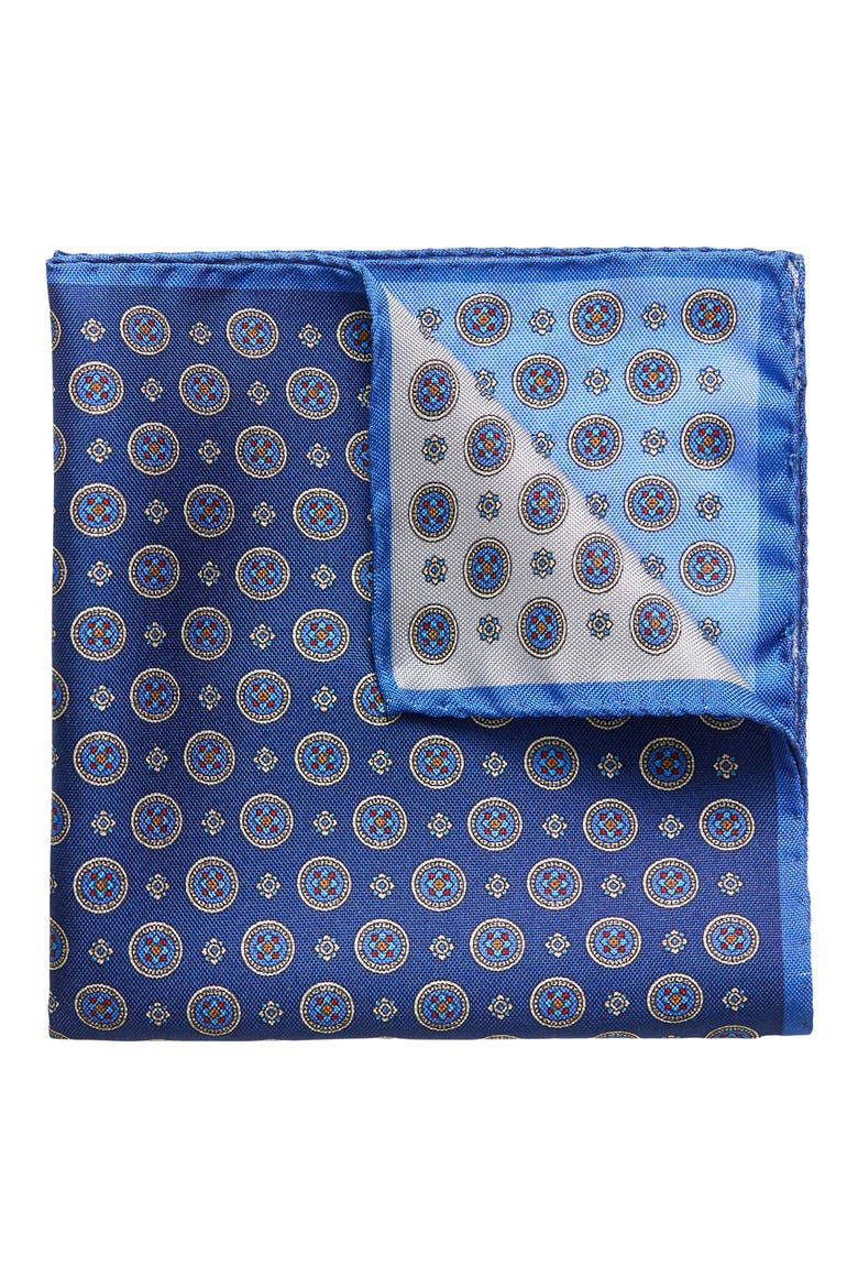 Four-in-One Silk Pocket Square, Main, color, BLUE